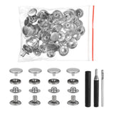 50Set Leather Snap Fasteners Kit 12.5mm Metal Snaps with 3 Setter Tools White Model