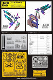 Top Studio 1/12 MP4/6 Dampers & Chassis Front Bulkhead Detail-up Set for Tamiya Model
