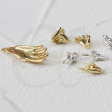 One Piece Premium Plated Brass Hand Shape Charm (4648C) Charms