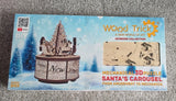 NEW Wood Trick Santa's Carousel Mechanical 3D Puzzle Model Kit/ Music Box SEALED Model