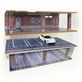 1/24 Scale Model Car Display Case with Light Diecast Cars Storage in Parking Lot Model