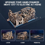ROKR 3D Puzzle Wood Spaceport Marble Night City with Linkage Model Gift Adults Model