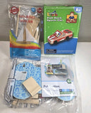 3 Kids Wood Building Craft Kits Sailboat, Pull Back Car, Pet Station Lowes Model