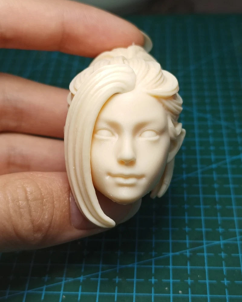 1/6 Scale Unpainted Japanese Lady Wife Head Carving Sculpt Model Toys Model