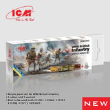 ICM 3042 Acrylic paints set for WWI British Infantry Yellow, Brown, Green Model