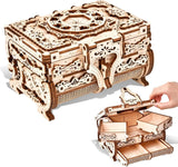 Varbertos 3D Wooden Puzzle Mechanical Treasure Box, Wood Creative Assembly Model Model