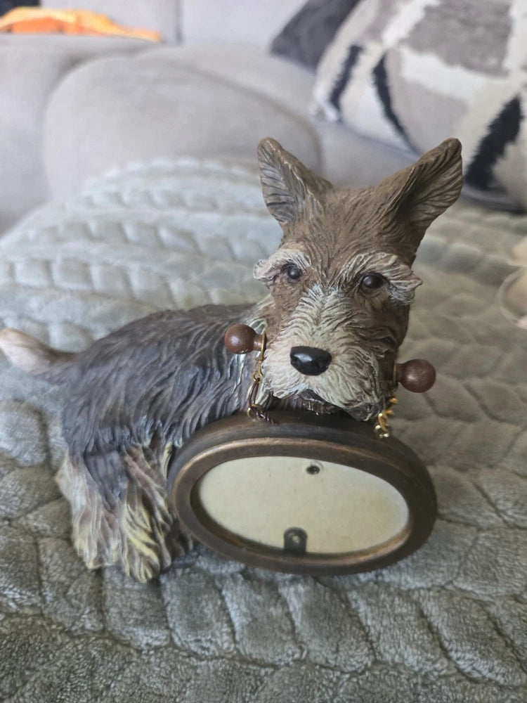 Scottie Dog Photo Frame Holder Figurine Scottish Terrier Picture Display Model