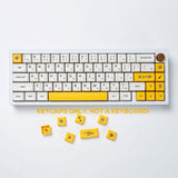 Milk Bee Yellow White Keycaps PBT 140keys for Cherry MX Mechanical Keyboards Model