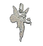 Vtg. 925 Sterling Silver Fairy Pendant Charm Holding A Star Wand Charms
