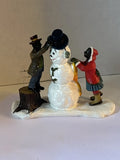 Lemax African American Kids Making A Snowman Figurine Holiday Village Display Model