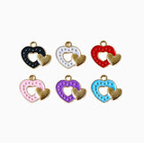 60 pcs Double heart Metal Charms DIY Earring Keychain Jewelry Making Pendants Charms
