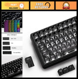 Transparent Black Keycaps Set for MX Switches - 119 Keys, Cherry Profile, Shine Model