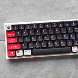 Black Red Keycap set PBT Dyesub Transparent for Cherry MX Mechanical Keyboards Model