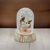 VTG Bubble Bath By Franklin Mint TFM Mouse Family Figurine Glass Dome Display Model