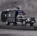 MZS 1:64 Black SWAT F550 ?Police Troop Carrier APC Model Diecast Metal Car Model