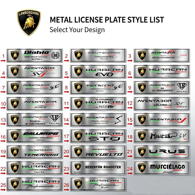 Metal Nameplate Badge Decal for 1/18 Diecast Model Car Multiple Style Tags Prop Model