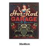 5D Diamond Art Painting Craft Kit 30x40 Canvas Full Drill: HOT ROD GARAGE Model