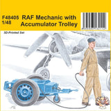 1/48 WWII RAF Mechanic w/External Power Cart Detail Set Plastic Model Model