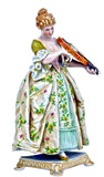 Antique Continental Porcelain Figurine Graceful Musician Performance Model