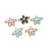 10pcs 18k gold stainless steel enamel flowes connector pendant Charms