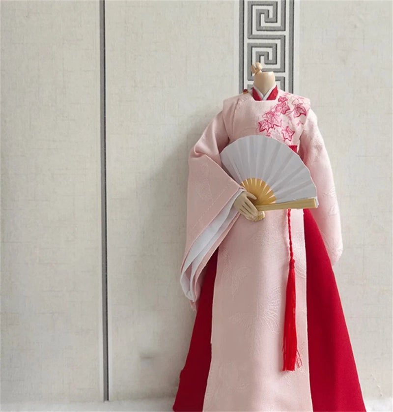 1/6 Male outfit Ancient hanfu Skirt  ClothesPink  Suit Dress For 12" figure toy Model