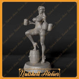 Barmaid NSFW 1/24 Scale 75mm Resin Figure Unpainted Model Kit Toys Model