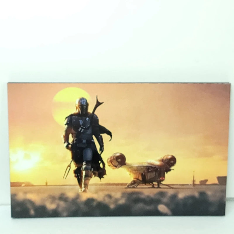 Mandalorian Walking Away Star Wars Wall Photo Art Board Print 11.75in x 7.25in Model