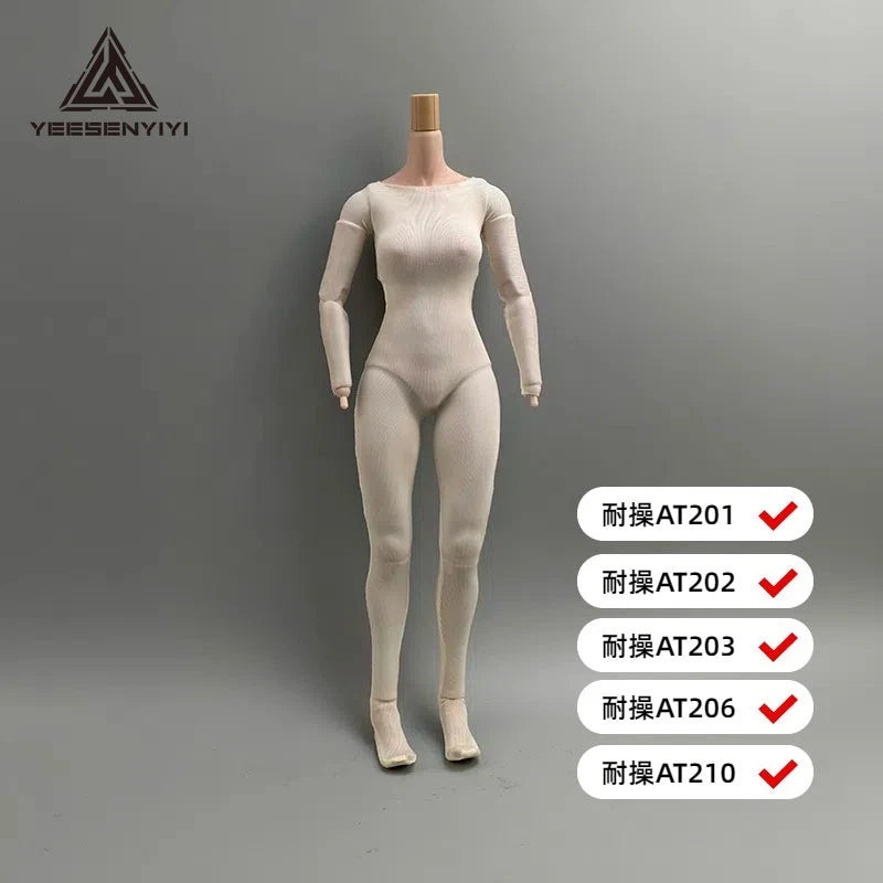 1/6 White Unisex Elastic Anti-dyed Skin Clothing F 12" Action Figure Body Model Model
