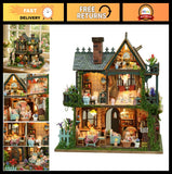 DIY Miniature Dollhouse Kit - Mini House Building Set for Adults, Botanical Desi Model