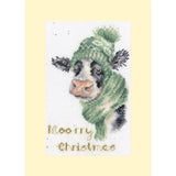 Bothy Threads  greating card counted cross stitch kit "Moo-rry Christmas", XMAS6 Model