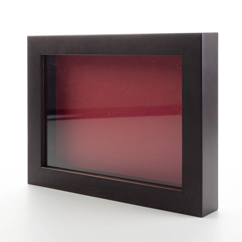 Dark Brown 14x28 Wood Shadow Box With Red Acid-Free Backing 5/8 Usable Depth Model