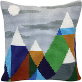 CdA stamped cross stitch kit cushion "Mountaintops" 5416, 40x40cm, DIY Model