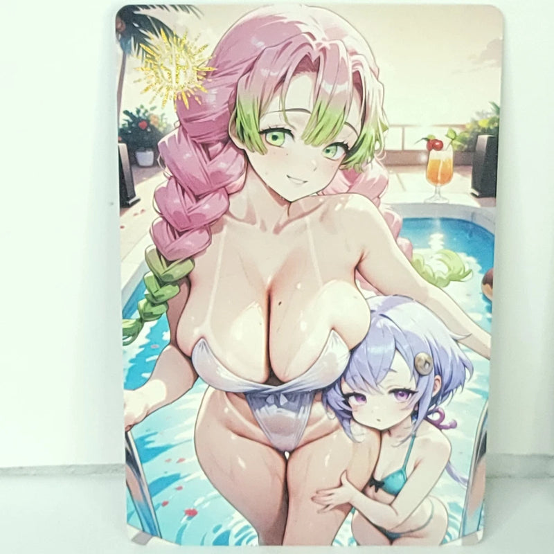 Mitsuri  Pool Premium Waifu Card Anime Wall Art Oversized Board A5 Model