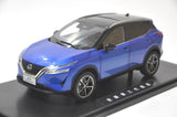 NISSAN QASHQAI 2023 SUV model in Blue 1/18 Model