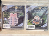 2 Mill Hill Glass Bead Ornaments Seasonal Sampling Pastel Bow & May Basket w/pin Model