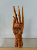 Wooden Carved Hand Wood Sculpture Statue Display Jewelry Ring Holder Model