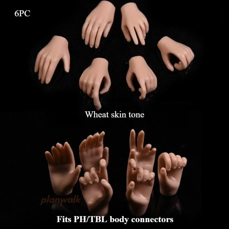 6PC Anime Hand Type Model Accessories 1/6 for 12" Action Figure Model