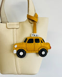 Real Goat Leather Taxi Bag Charm Pendant Handbag Accessories Women Handmade Gift Charms