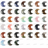 32mm Gemstone Crescent Moon Shape DIY Jewelry Making Kit Wrapping Natural Stone Model