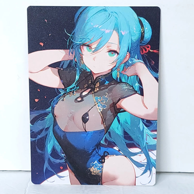 Miku Double Sided Waifu Anime Card Girl Wall Art Oversized Board A5 Model
