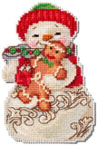 Cross Stitch Kit Jim Shore 2024 Christmas - Snowman with Gingerbread #JS20-2415 Model