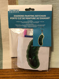 CRAFTER's SQUARE Pickle Diamond Painting Kit Wood Keychain 3.5" New Model