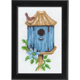 Permin counted cross stitch kit "Birdhouse Blue", 9x14cm, DIY, 13-9422 Model