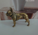 Vintage Solid Brass French Bulldog Figurine Statue Home Ornament (2.36"x2.25") Model