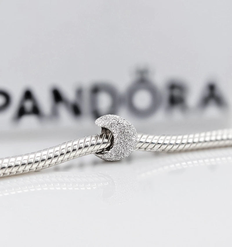 New 100% Authentic PANDORA 925 Ale Shining Textured Moon Mini Charm 794054C00 Charms