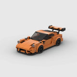 MOC Car Brick Works Orange Porsche 911 GT3RS Building Block Model Kit 314 Pcs Model