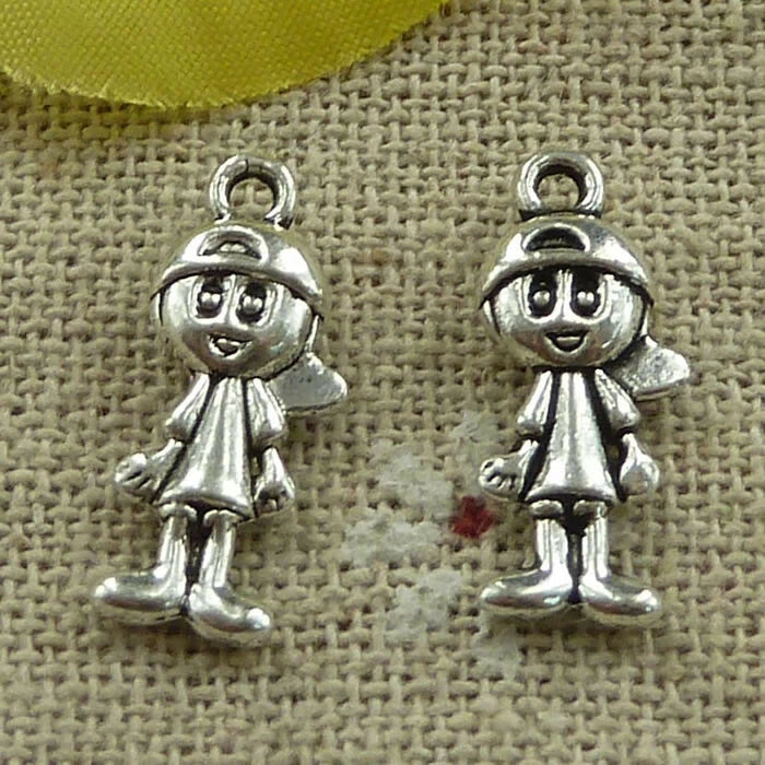 Free Ship 200 pcs tibet silver boy charms 18x8mm L-3307 Charms