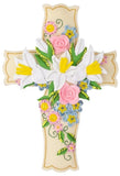 SALE- Floral Cross- Felt Applique Easter Wall Hanging Kit - Bucilla 89650 Model
