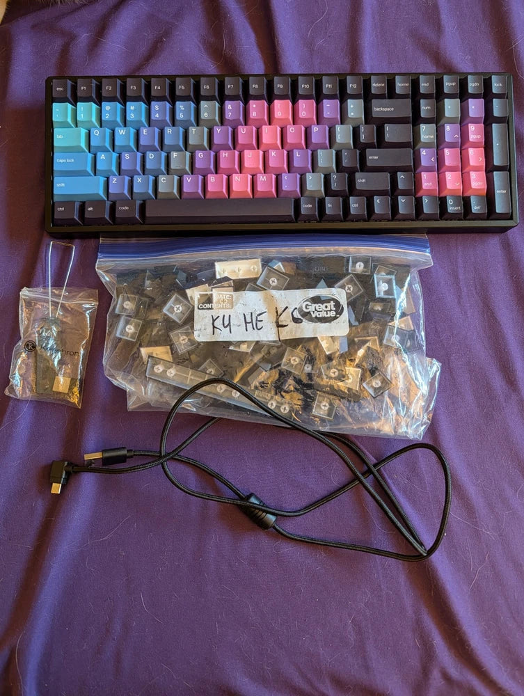 Keychron K4 HE Wireless Custom Keyboard with Glorious PBT Afterparty Keycaps Model