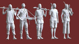 1/35 Scale Somali Pirate Armed Militants 5 Figures Model Resin Printed Model